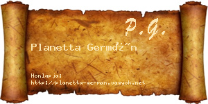Planetta Germán névjegykártya